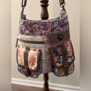 New Myra Boho Crossbody Floral Hippie Patchwork Western Gypsy Bag